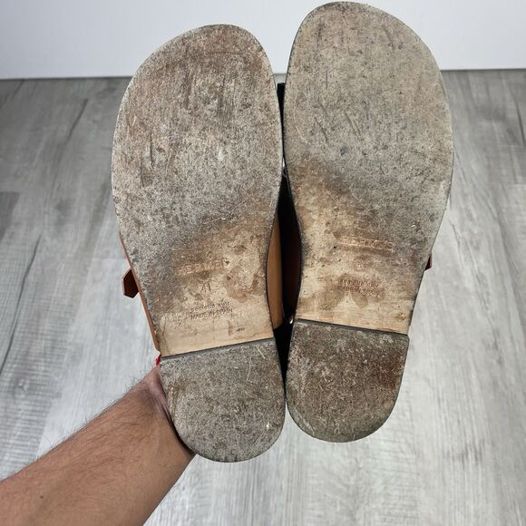 Hermes Black/Brown Leather Ionie Sandals Size 41 Men’s 8 RARE - Picture 13 of 14